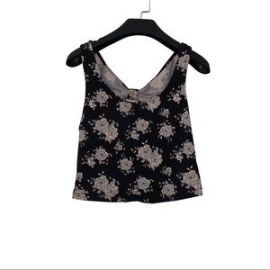 Floral Top with Open Back Details